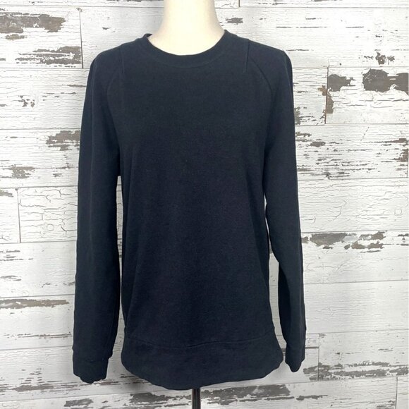 LULULEMON French Terry Sweatshirt Black Sz M EUC - Picture 1 of 3